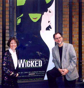 Carol de Giere and her novelist friend Gregory Maguire at the opening night for Wicked in San Francisco
